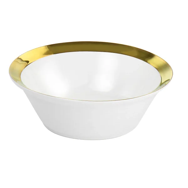 Dinnerware Round Plate White Gold Rim 10